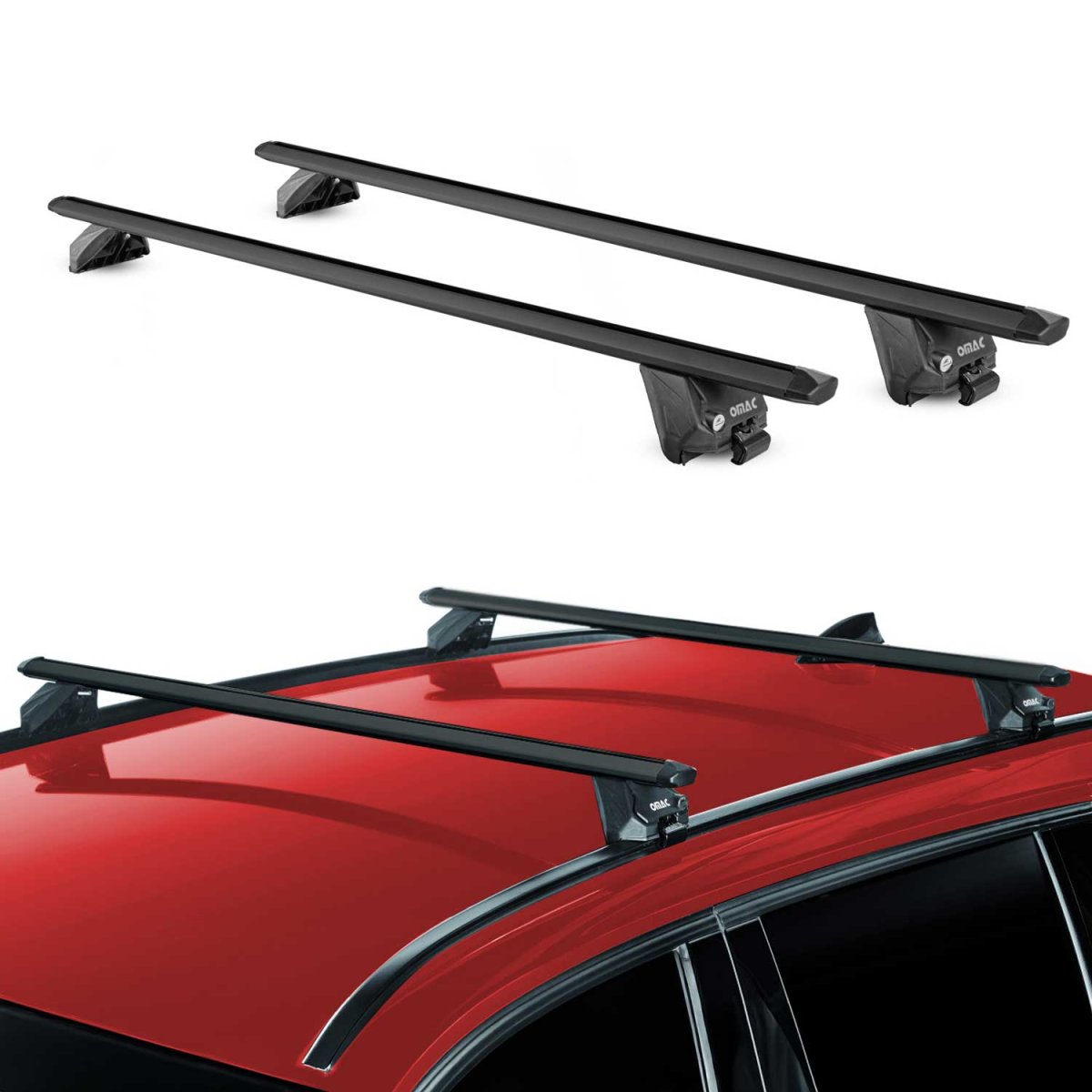 Volkswagen Tiguan Roof Rack - Omac - OMAC Basic V2 Flush - Black - '09-'17